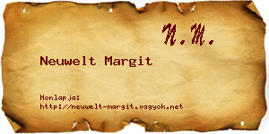 Neuwelt Margit névjegykártya